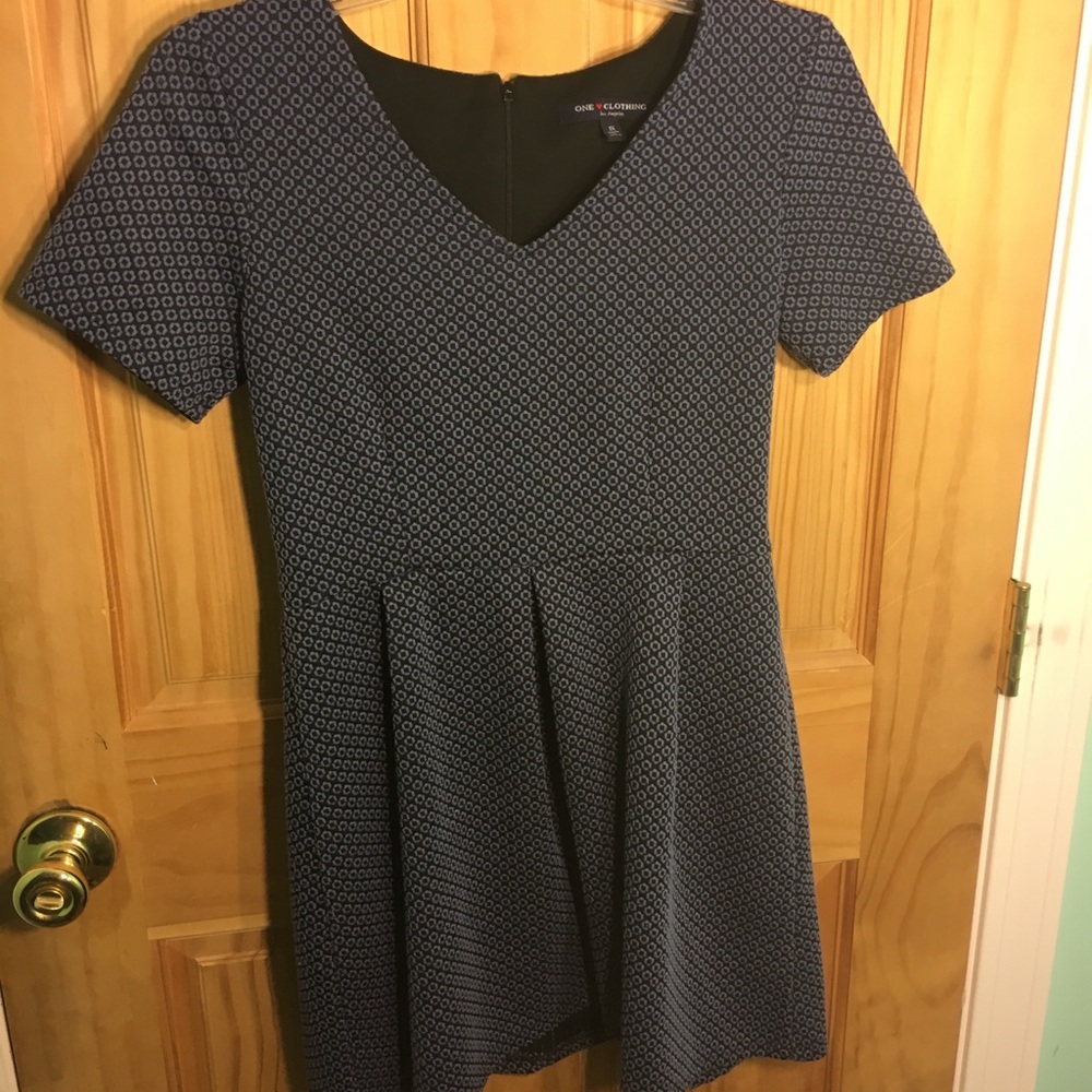 Blue patterned dress